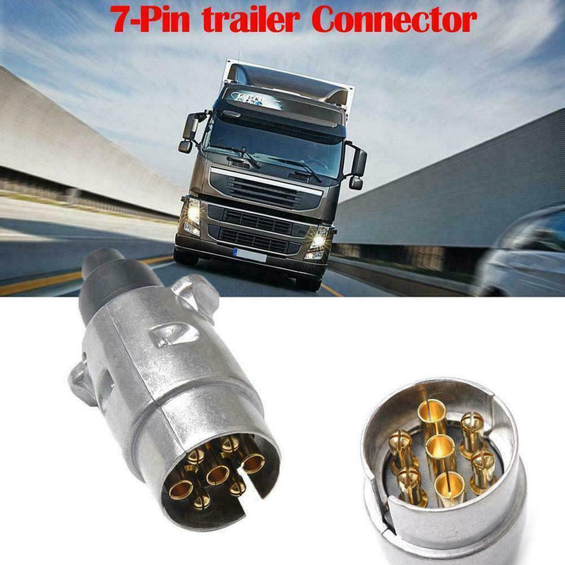 7 Pin Trailer Socket Aluminum Trailer Connector Adapter x 1 Towbar Plug D4N7