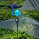 LED Solar Light Red Bird Peacock Lawn Stake Lamp Yard Art Garden Decor (B) Newly