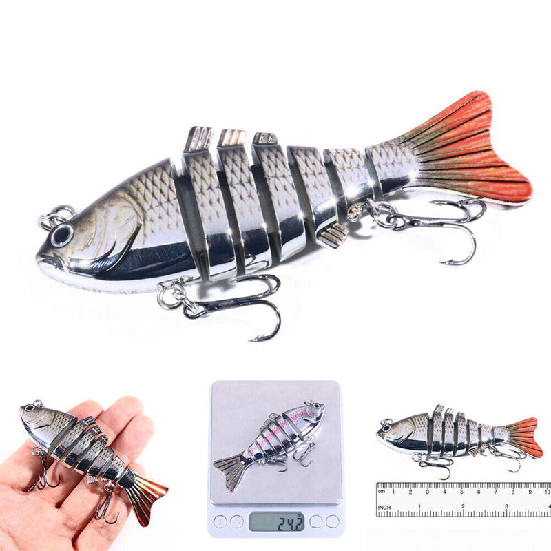 10cm Luminous Fishing Lures Multi Jointed 7 Segment Hard Bait Wobbler Swimbai