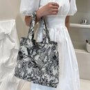 Fashion Women Forest Jacquard Canvas Shoulder Bag Large Capacity Handbags