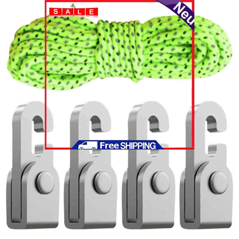 Outdoor Automatic Lock Hook Set with Rope Fast Locking Kit Secure Tighten Lock