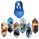 Rock Climbing Pulley Aluminum Bearing Lifting Fixed Rope Equipment (Blue) Newly