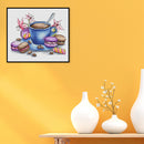 11CT Full Cross Stitch Coffee Dessert Stamped DIY Cotton Printed Wall Needlework