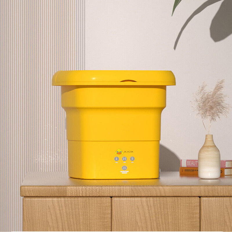 #A Small Yellow Duck Automatic Washing Machine Portable for Intimate Clothes Soc