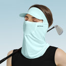 Golf Sun Visor Hat UPF 50+ Ice Silk Face Cover Neck Gaiter for Outdoor Sports