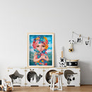 5D DIY Full Round Drill Diamond Painting Flower Girl Home Decor Art Craft