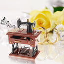 Retro Plastic Metal Sewing Machine Music Box Mechanical Jewelry Box (LJ-11)