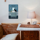 Cat on Sink Retro Metal Plate Tin Sign Plaque Poster Wall Art for Bar (A) Newly