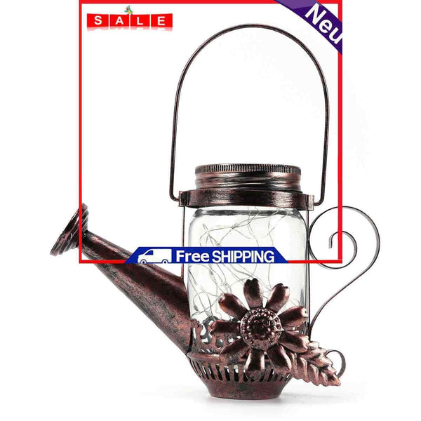 Solar Fairy Lights Outdoor Waterproof 20 LEDs Hanging Watering Can Garden Decor