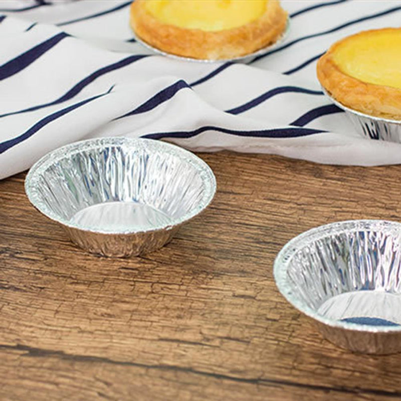 100pcs/set Disposable Tin Foil Egg Tart Molds Cupcake Pan Round Baking Cup