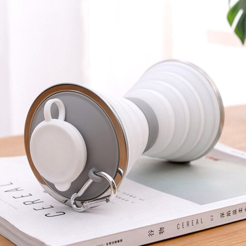 Sports 500mL Collapsible Soft Kettle Outdoor Silicone Water Bottle (White) Newly