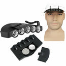5-LED Flash Hiking Headlight Hat Clip Lights Camping Headlamp Cap Brim Lamp