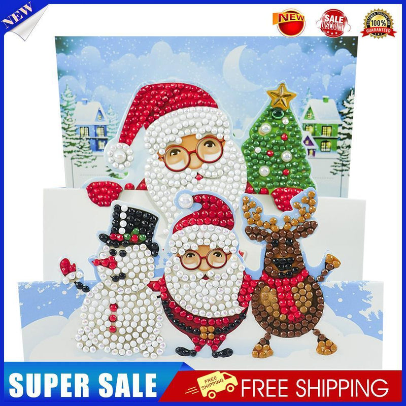 Santa Claus 5D DIY Special Shape Part Drill Diamond Greeting Card (HK204)