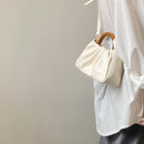Korean Cloud Clutch Bag Pleated Handbag Women PU Solid Small Purse Crossbody Bag