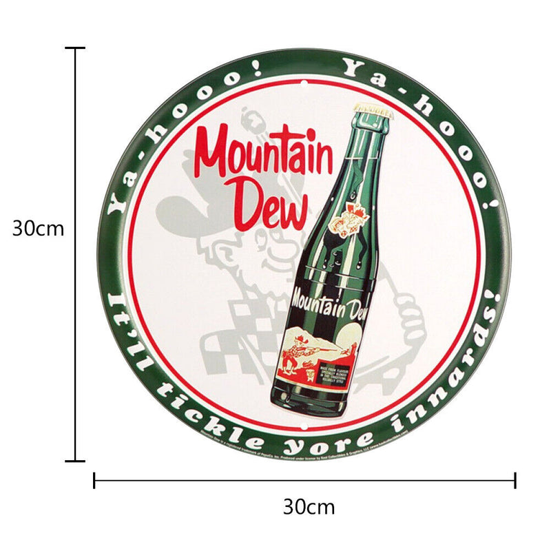 Round Metal Tin Sign Plaque Wall Wine Posters Iron Painting for Bar (B) Newly