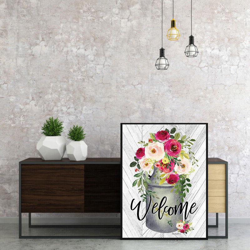 DIY Digital Picture Welcome Flowers Frameless Oil Painting By Number Handicraft