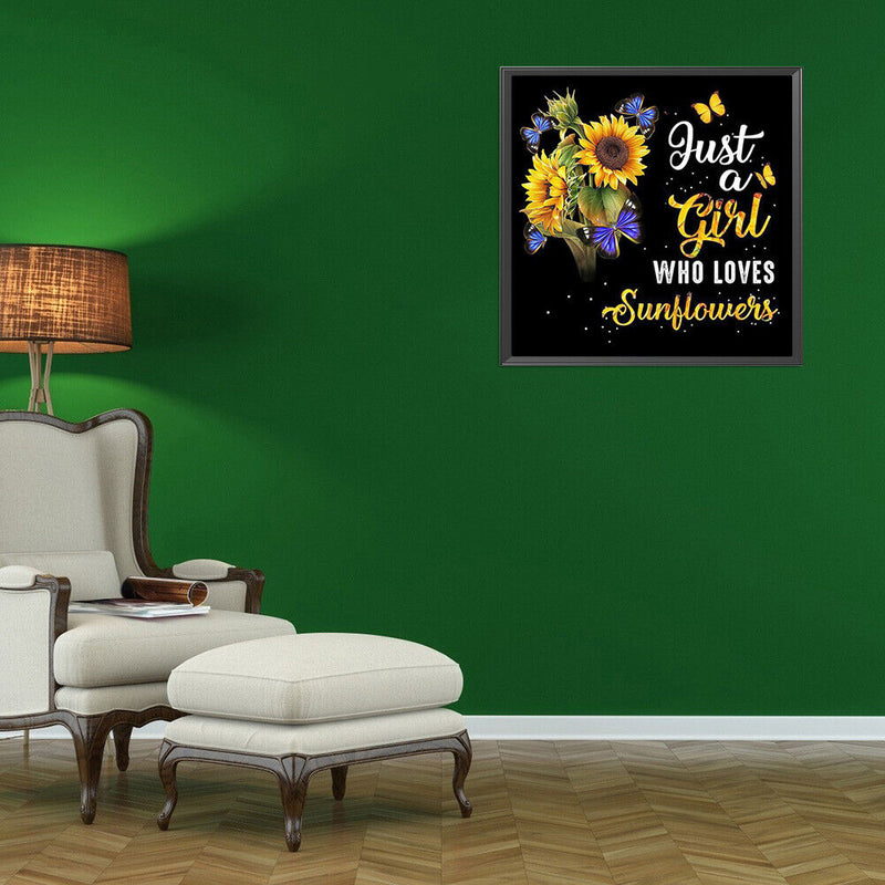 DIY Full Round Drill Diamond Painting Sunflower and English Rhinesto