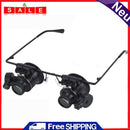 Jewelers Repair Wearing Magnifier Glasses with LED 20X Lens Magnifying Eyewear