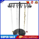 Rotating Jewelry Organizer Necklace Bracelet Display (Round Base Black)