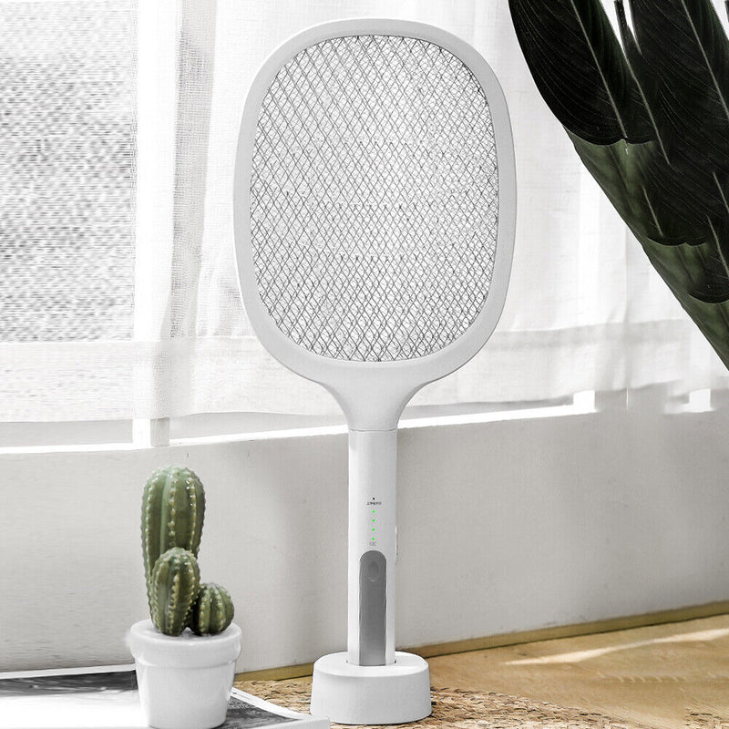 2 in 1 Electric Insect Swatter USB Recharge Mosquito Fly Bug Killer Trap Lamp