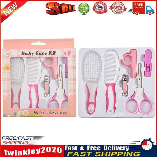 6pcs Infants Safety Manicure Scissors Care Kits Nail Clipper Tool(A Pink) Newly