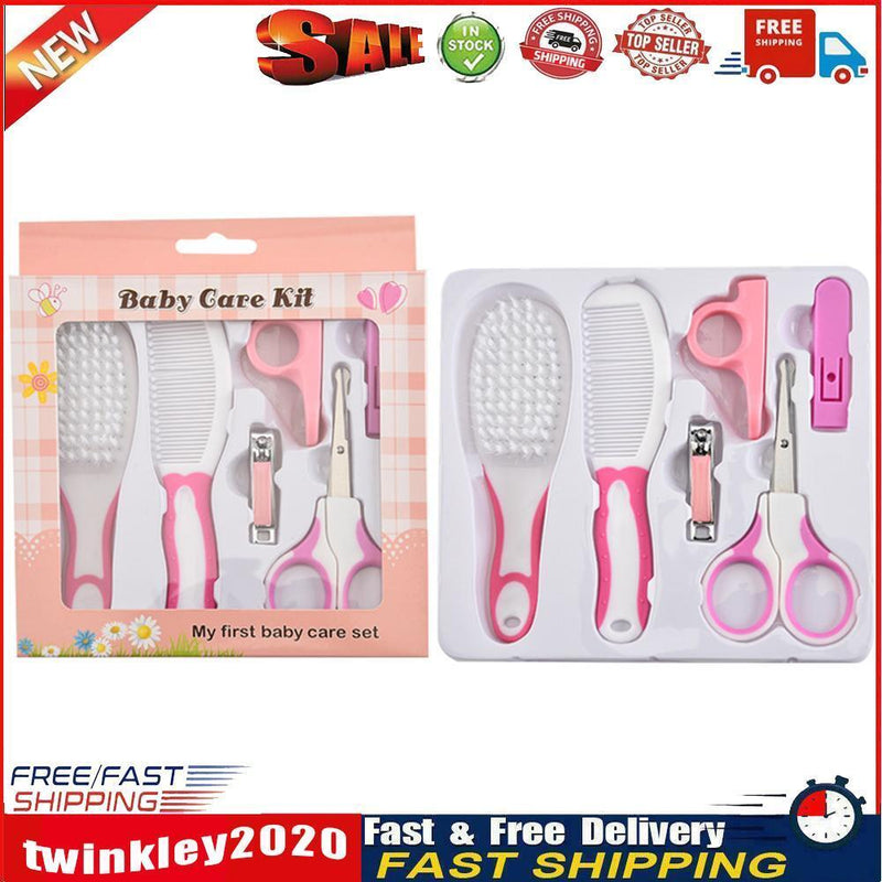 6pcs Infants Safety Manicure Scissors Care Kits Nail Clipper Tool(A Pink) Newly