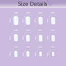 Nails Nails Tips False Nails French Green Side Short Nail with Green Flower