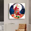 Partial Embroidery Printed DIY 3 Strands Stamped Cross Stitch 11CT Koi Moon Kit