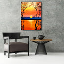Painting By Numbers Kit DIY Sunset Tree Hand Painted Canvas Oil Art Picture