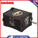 Retro Home Ornaments Crafts Wooden Hand Cranked Music Box Decor Kids Gifts