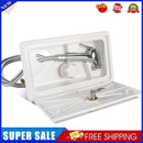 Adjustable Camper RV External Exterior Shower Box Kit with Lock (White)