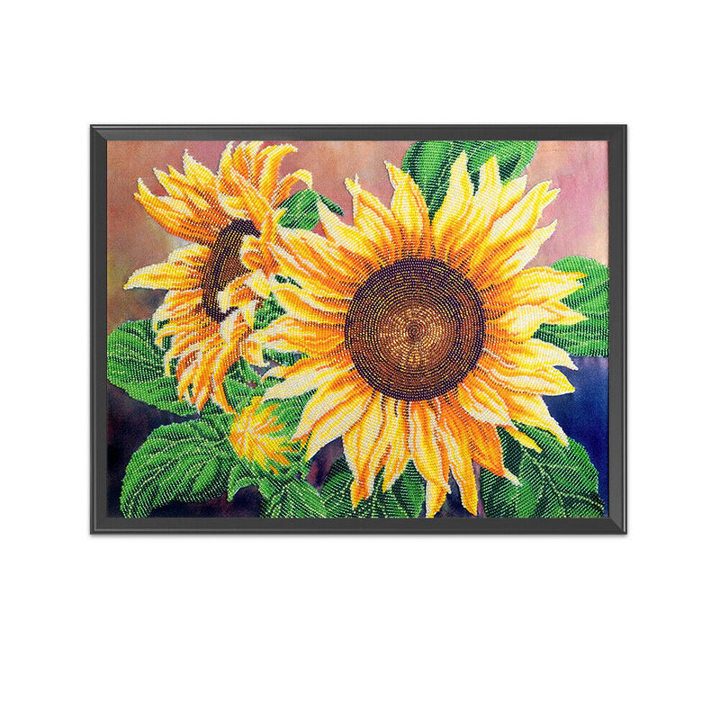 Full Cross Stitch 11CT Sunflower Stamped Embroidery DIY Needlework Kits (2)