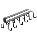 6 Hooks Cup Holder Kitchen Cabinet Shelf Storage Black Organizer Rack L2I1