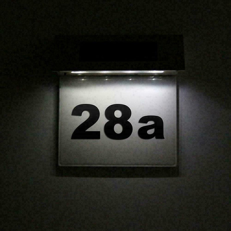 Solar House Number Plaque Light with 200LM Motion Sensor LED 8U7Y Addres I7A4