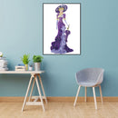 DIY Full Dress Lady Part Special Shape Diamond Painting Kit (YX034 Purple)