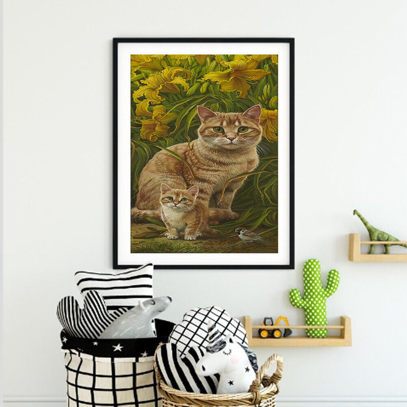 Cats Oil Paint By Numbers DIY Coloring Picture Kits for Adults Children Crafts