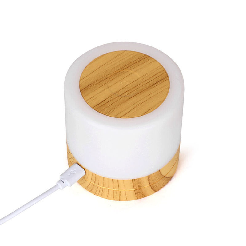 LED Night Light 7 Colors USB Bedside Living Room Table Lamp (Remote Wood) Newly