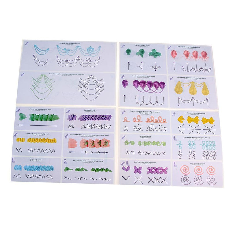 23pcs/set Cake Icing Piping DIY Practice Drawing Board Template Paper