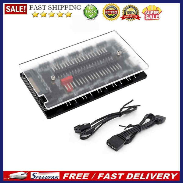 10-in-1 ARGB Controller Space Saving Chassis Fan Hub for PC Case Chassis