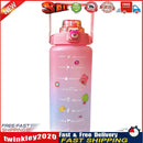 2000ML Large-capacity Water Bottle Frosted Plastic Cup Leak-proof (Pink) Newly