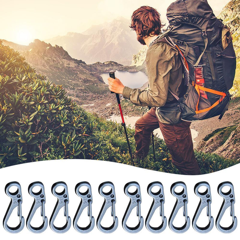 Mini Spring Carabiner Hook EDC Bottle Opener Outdoor Climbing Buckle Key Chai