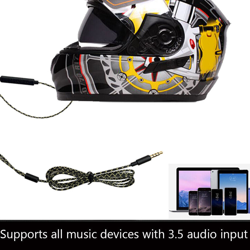 QY7 In-Line Control 3.5mm Headset with Microphone for Motorcycle Helmet Int
