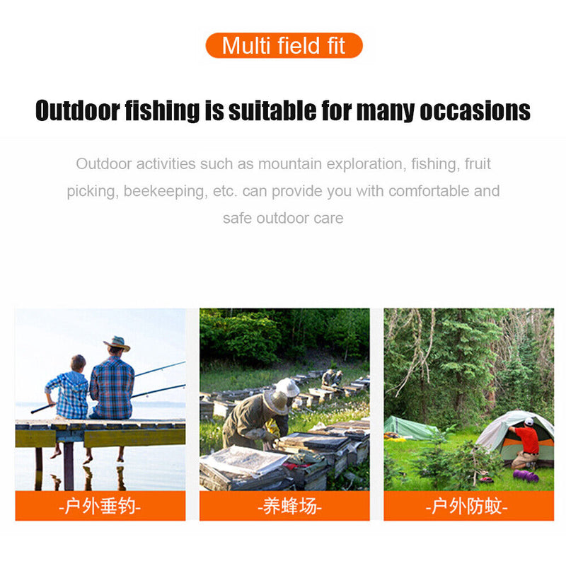 Outdoor Fishing Camp Cap Anti Mosquito Bee Sunshade Net Protector Hat (A) Newly