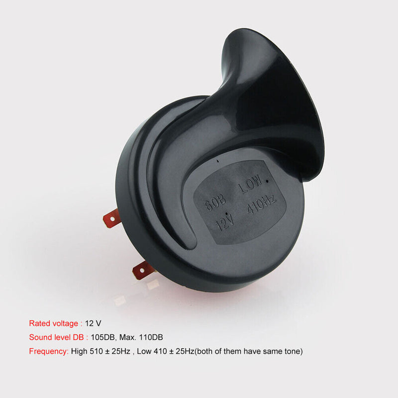105dB Car Horn 12V for Trucks, Electric Double Snail Horns, for Train Vehicle