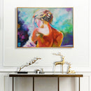 Frameless Painting By Numbers Girl Back DIY Handmade Drawing On Canvas Art Kit