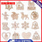 15pcs Christmas Hollowed-out Hanging Ornament Wooden Pendant Room Decoration