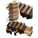 Magic Compartment Wooden Puzzle Box with Secret Drawer Brain Teaser-K