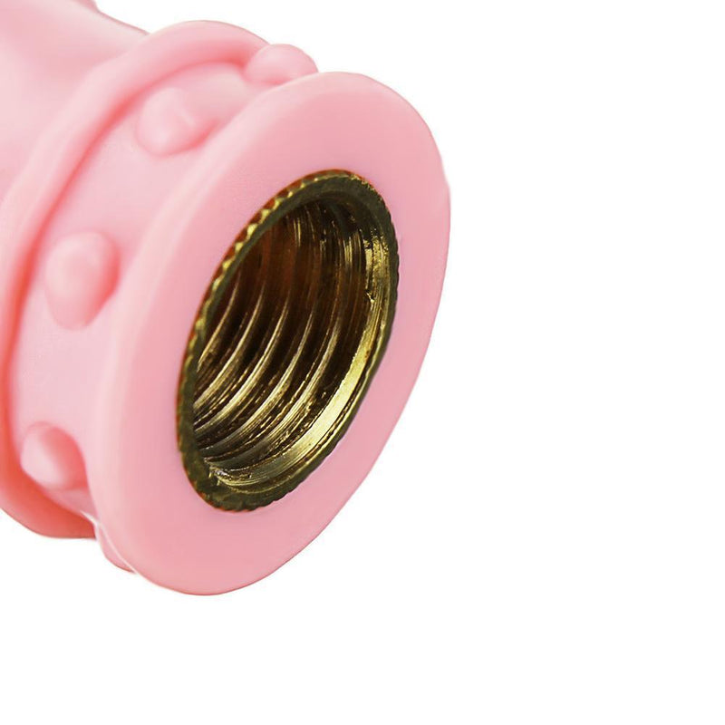 4pcs Pink Crown Shape Car Auto Wheel Tire Tyre Valve Stem Caps Dust Covers