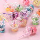 10X Mixed Scented Tea Straw Cup Pendants Charm For Bracelet Jewellery Making DIY