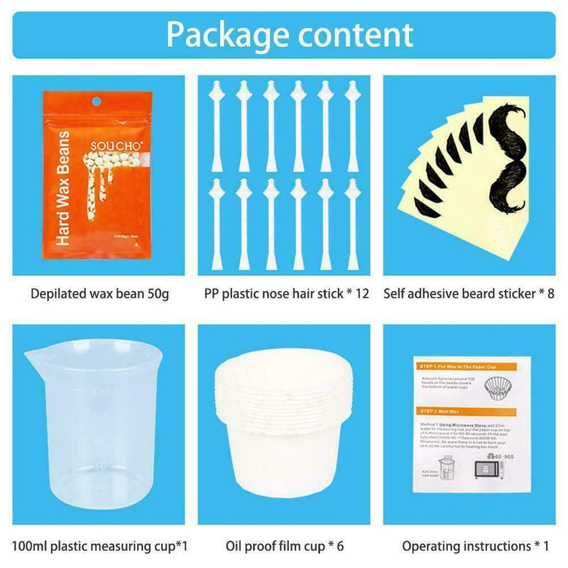 Paper Free Nose Hair Wax Bean Cleaning Wax Kit 50g Kit Wax Supplies Hot H0X3